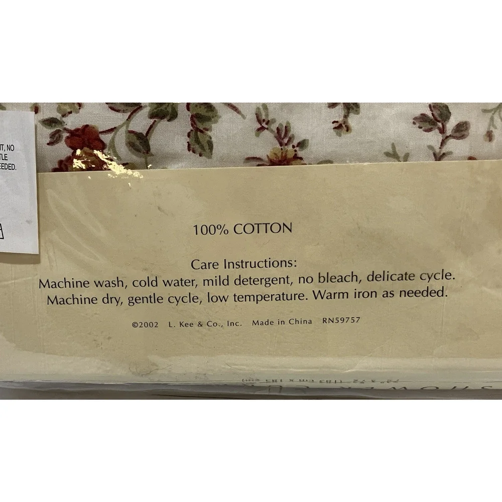 French Country Shower Curtain Brown Green Floral Fabric Cottage Simply Handmade